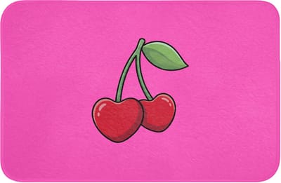 WC mat 60x40 cm - Antislip - Kers - Roze - Fruit - Toiletmat - Vloermat - Douchemat - Toilet tapijt - Toiletmatten
