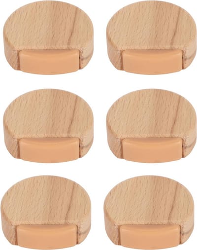 6-delige houten deurstopper - anti-botsing stootvaste ronde houten deurstopper - antislip stille houten deurtop - klevende deurstopper - houten deurstopper voor vloer en parket - 4,5x4,2x1,6cm - binnen - lichtbruin - 45*42*16mm