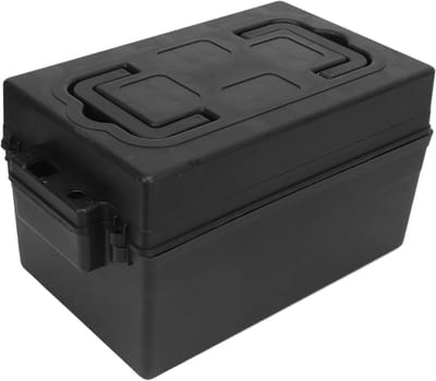 Accubak Elektrische Motor - Accu Opbergdoos - Veilige Opslag - Universele Compatibiliteit - 19 x 19 x 31 cm - Zwart