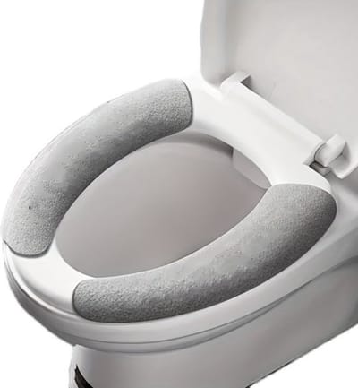 Bovista Wc Bril Hoes - Toiletbril Cover - Toiletbril - Wc Deksel - Wasbaar - Verwarmde Wc Bril - (Niet Elektrisch) - Zacht - Grijs - Kat