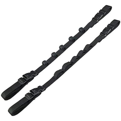 Paquet de 2 supports de canne à pêche pour voiture, support de rangement de canne à pêche à 5 cannes à pêche, sangles de support de canne à pêche réglables noir