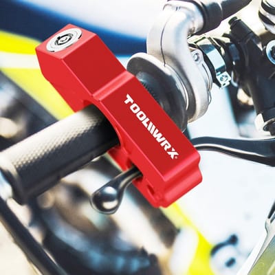Robuust Anti-Diefstalslot voor Motor en Scooter - Beveiliging voor Gas- en Stuurvergrendeling, Inclusief Hefboombeschermer