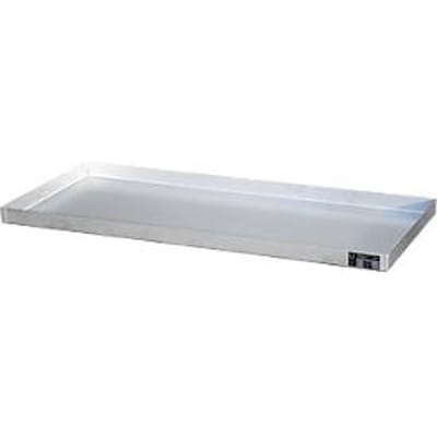 Bauer kleine bak KGW 4 V4A, zonder geperforeerd metalen rooster, L 1390 x B 600 x H 60 mm, 40 L, 150 kg, roestvrij staal 1.4571, zilver.