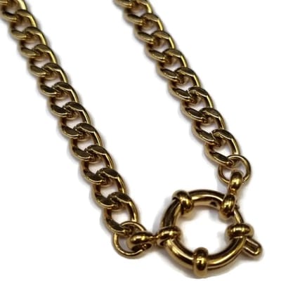 Aramat Jewels | Bedelketting | Glamoureuze Goudkleurige Stalen Bedelketting | 50cm |50cm |5mm | Staal | Volwassenen | Verkleurd niet