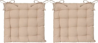 Atmosphera Tuintoelkussen - 4x - beige - katoen - 38 x 6 cm - zitkussen