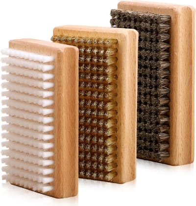 Set van 3 Snowboard en Ski Reinigingsborstels, Nylon, Paardenhaar en Koper, 12.5 x 7 x 3.5 cm, Ideaal voor Alpine en Nordic Ski's, Schoonmaakaccessoires