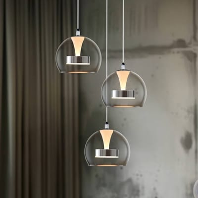 Trio Lighting LED hanglamp Flynt, Ø 42 cm chroomkleurig, metaal CCT 3-lamps.