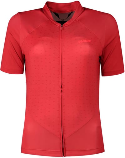 Mavic Sequence Korte Mouw Wielertrui Rood M Vrouw