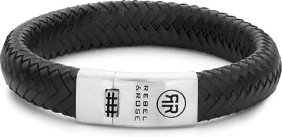 Rebel&Rose armband - Braided Oval 925 - Magnificant Black