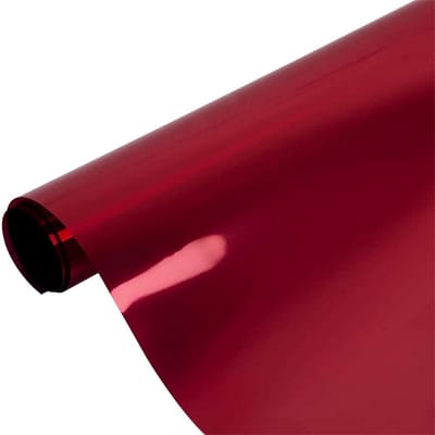 Verduisterende Zelfklevende Raamfolie Met Privacy en Zonwering (Rood Zilver)