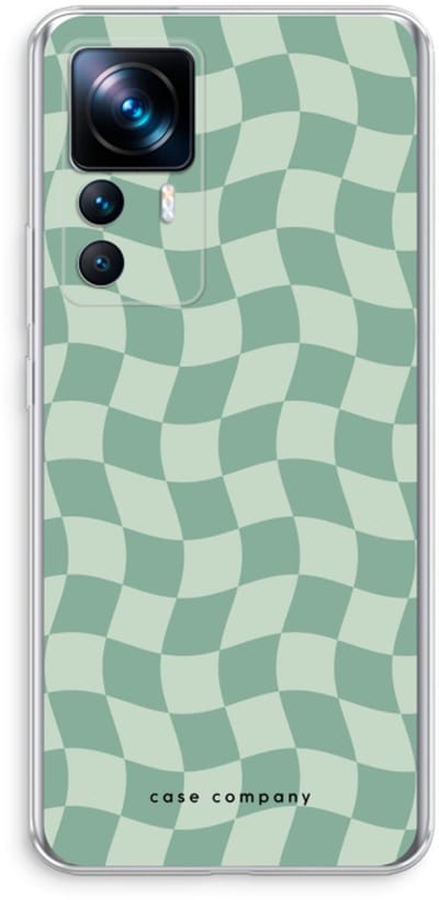 Case Company® - Hoesje geschikt voor Xiaomi 12T hoesje - Grid Groen - Soft Cover Telefoonhoesje - Bescherming aan alle Kanten en Schermrand