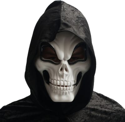 Partychimp Voordeelverpakking 6 stuks Gezichtsmasker Mysterieus Halloween Masker met Capuchon Voor Bij Halloween Kostuum Volwassenen Schedel Masker Skull Mask Carnavalskleding Heren Carnavalskleding Dames Carnaval Accessoires Carnaval - Pvc - 6-Pack