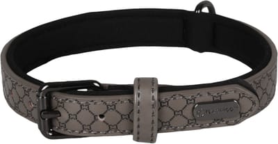 Flamingo Patti Met Neopreen - Halsband Honden - Halsband Patti Grijs M 36-44cm 20mm - 1st - 130954 - 1st