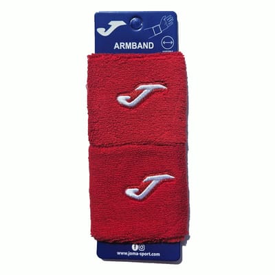 JOMA small polsband / wristband - rood / wit - 2stuks