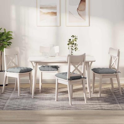 vidaXL - Zitkussens - 4 - st - Stof - Lichtgrijs - 40 - x - 40 - x - 6 - cm