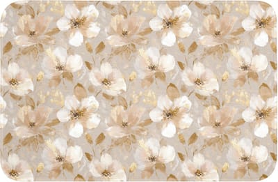 WC mat 60x40 cm - Antislip - Bloemen - artistiek - Goud - Toiletmat - Vloermat - Douchemat - Toilet tapijt - Toiletmatten
