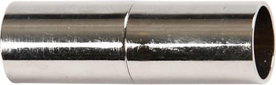 Magnetische sluiting, L: 20 mm, gatgrootte 5 mm, verzilverd, 2 stuk
