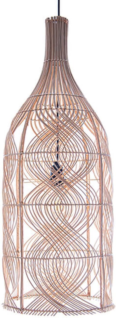 Hangemaakte Design Hanglamp Bottiglia Naturel Rotan woonkamer Slaapkamer 62 cm