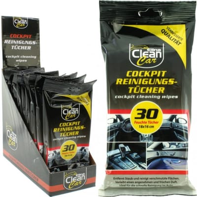 Auto - Reinigingsdoekjes - Cockpit - Interieur - 18 x 16 cm - Hersluitbare verpakking - 30 Stuks - Voordeel Set 60 Stuks