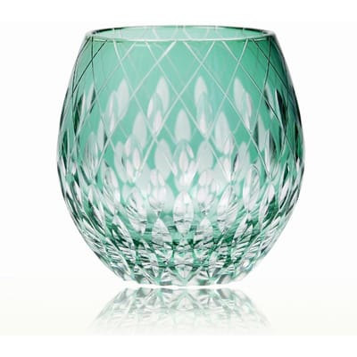 Style Japonais Kiriko Edo Verre à Vin en Cristal Gravure à la Main Kaléidoscope Goutte de Pluie Tumbler à Whiskey Tasses de Collection Boîte Cadeau 330ml vert