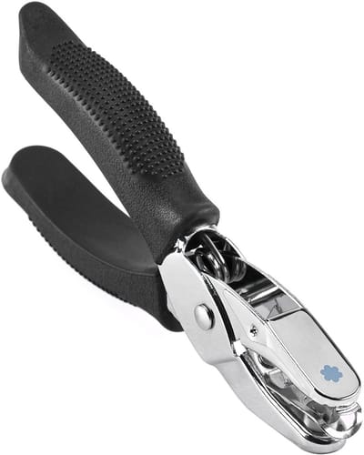 Vaessen Creative Pons - Ponstang Bloem - 6 x 6 mm - Zwart - Ergonomische Grip