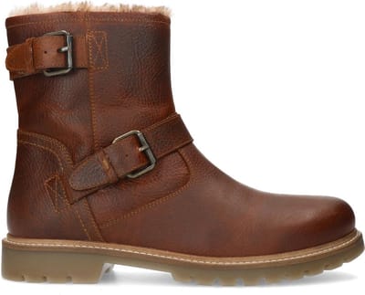 Manfield - Heren - Cognac leren boots - Maat 40