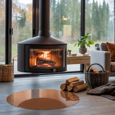 Coloray Vloerplaat Houtkachel - Onderplaat Kachel - 90 cm x 90 cm - Houtkachel Vloerplaat - Bruin Vloerplaat Kachel - Vloerplaat Voor Kachel - Vloerplaat voor Houtkachel - Vloerplaat Open Haard - Plaat Kachel