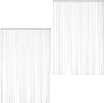 2 x draadgordijn wit, inkortbaar, tunnel, voor deuren & ramen, vitrage, 145x245, white