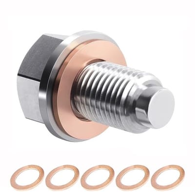 Allecto - Magnetische olieaftapplug - M14x1.5 - Roestvrijstalen