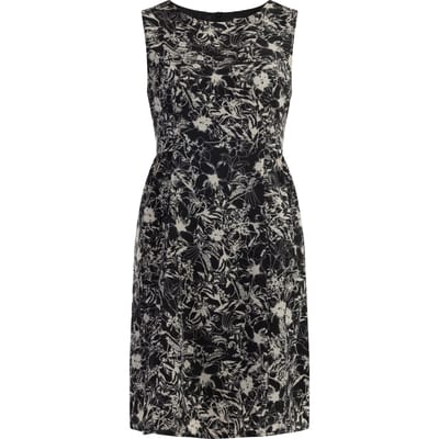 usha Midi-jurk met retroprint Dames Zwart Veelkleurig