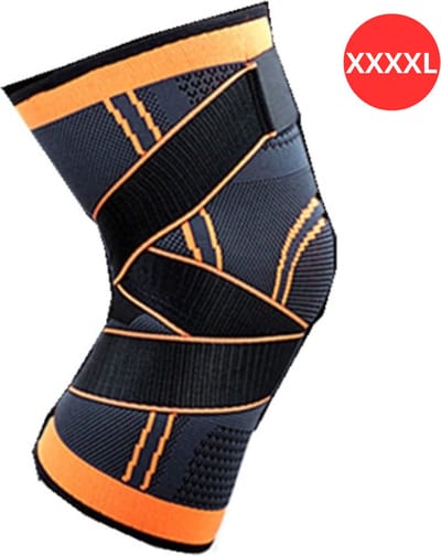 Bovista Kniebrace - Sportbrace Knie - Knee Sleeves - Knee Sleeves Powerlifting - Compressie Knie Brace - Knee Wraps - Knee Support - Dames - Heren - Oranje - Maat XXXXL