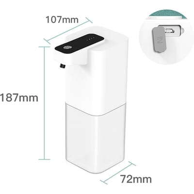 Distributeur de Savon Automatique à Capteur Infrarouge Sans Contact Étanche PX4 Économiseur d'Espace Distributeur Automatique de Savon à Vaisselle pour white