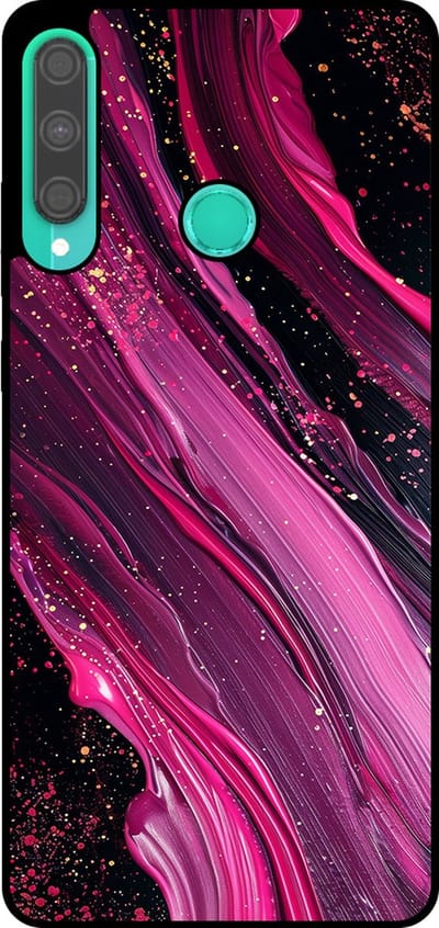 Smartphonica Telefoonhoesje Geschikt voor Huawei P40 Lite E met marmer opdruk - TPU backcover case marble design - Paars Roze geschikt voor Huawei P40 Lite E