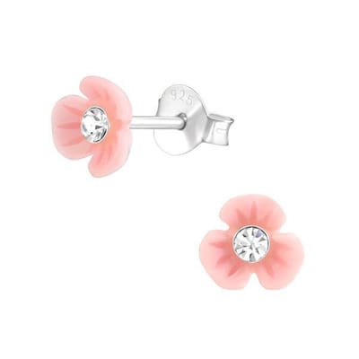 Amanto Oorbellen Ebbie Rose - 925 Zilver E-Coating - Bloem - ∅7mm