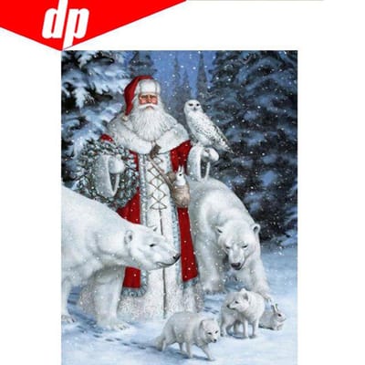 DIY diamant schilderij Kerstman diamant borduurwerk 3D kruissteek handwerk 20X30 gray