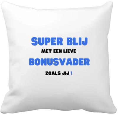 Akyol - super blij met een lieve bonusvader zoals jij Kussen hoes - Papa - de liefste bonusvader - vader cadeautjes - vaderdag - verjaardag - geschenk - kado - 40 bij 40 cm