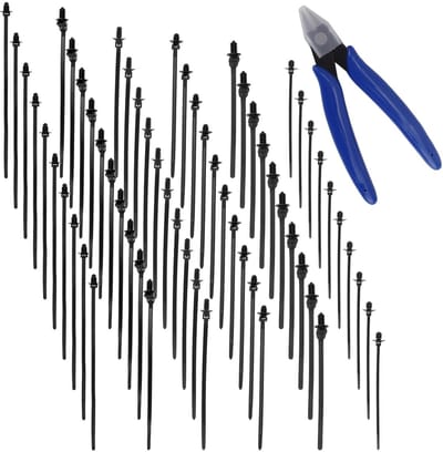 Dailygoods- Kabelbinders 60 Stuks - Nylon - Hittebestendig - Diagonale Tang - Klikbare Kabelboomclips - Duurzaam Materiaal - Zwart - Kabelbinderset