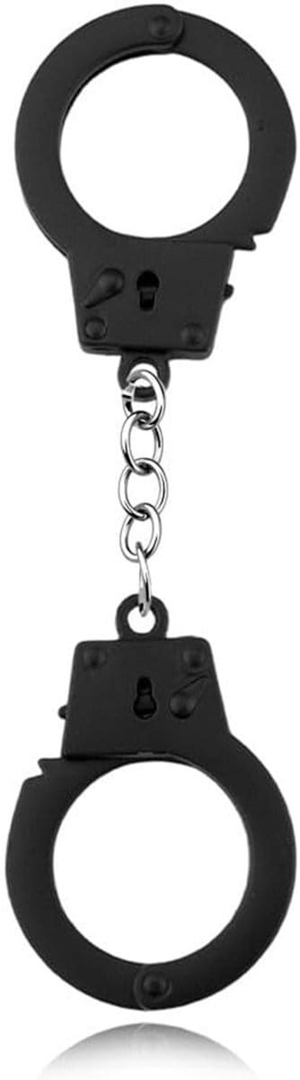 Mini handboeien - Grappige handboeien - Zwart - Zonder sleutel - Sleutelhanger - Decoratie - (Niet echte) - 11CM - CHPN