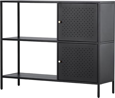 Salta dressoir 2 deuren, 2 planken zwart.