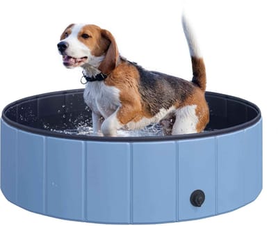 CORE Opvouwbaar Huisdierenbad - Draagbaar Honden- en Kattenzwembad - Antislip PVC Opvouwbare Pet Pool - Multifunctioneel gebruik Binnen en Buiten - 100x100x30cm - Blauw
