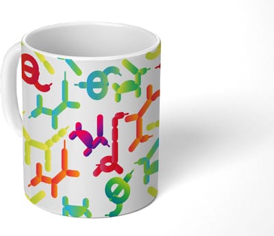 Mok - Koffiemok - Ballon - Patronen - Dieren - Mokken - 350 ML - Beker - Koffiemokken - Theemok