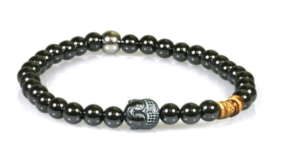 IbizaMen - hematiet 6mm - buddha met RVS kralen