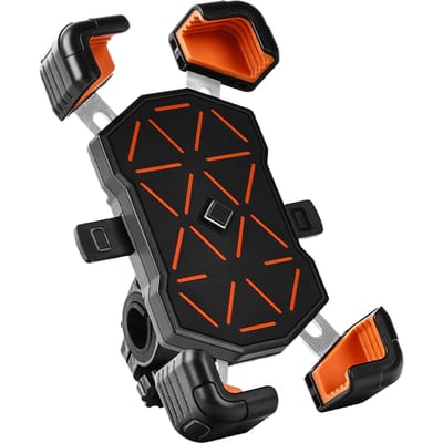 Fiets Telefoonhouder Anti-Schok Lichtgewicht Multifunctionele Navigatie Mobiele Telefoon Klem voor Fietsen oranje