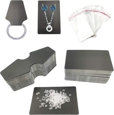 Sieradenhouder Kaarten voor Oorbellen, 200 Stuks Lege Papieren Tags met 100 Zelfsluitende Zakjes en 200 Oorbellen Achterkanten voor Verpakking van Sieraden