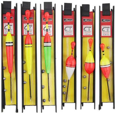 Dailygoods- Visdobbers Set van 6 - Hengeldobbers met Zinklood - Vishaak 5#/7#/9# - Waterdicht en Oxidatiebestendig - Ideaal voor Begraafvissen - Hengeldobber