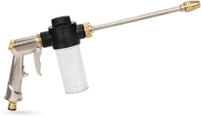 Schuimpistool Hogedruk - Zeepsproeier Tuinsproeier - Auto Wassen - 360° Verstelbaar Mondstuk - 10 cm - Zwart