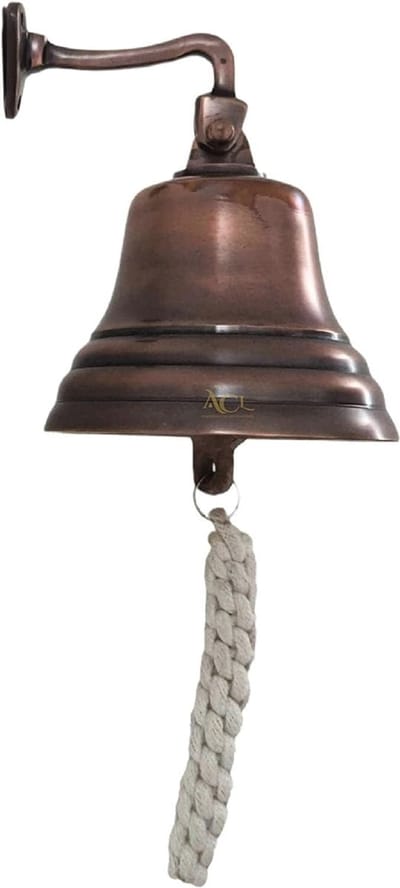 Hand Bell voor Home Pub - Wandgemonteerde Nautische Decoratie - Unieke Vintage Koperen Bel met Heldere Geluiden - Ideaal voor Kerstmis en Recepties