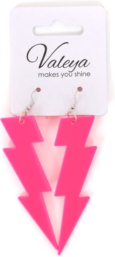 Oorbellen - Flash - Neon Roze - Foute Party - One Size