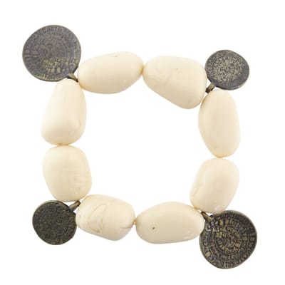 Behave - kralenarmband met muntbedels - etnische stijl everyday look