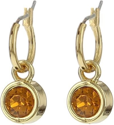 Biba Hang Oorbellen met Swarovski Steentje Topaz Goud